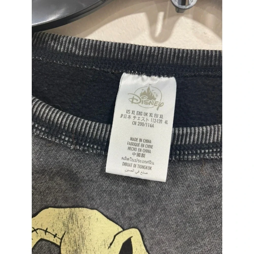 Disney Oogie Boogie Sweatshirt XL Washed Goth Grunge‎ Nightmare Before Christmas